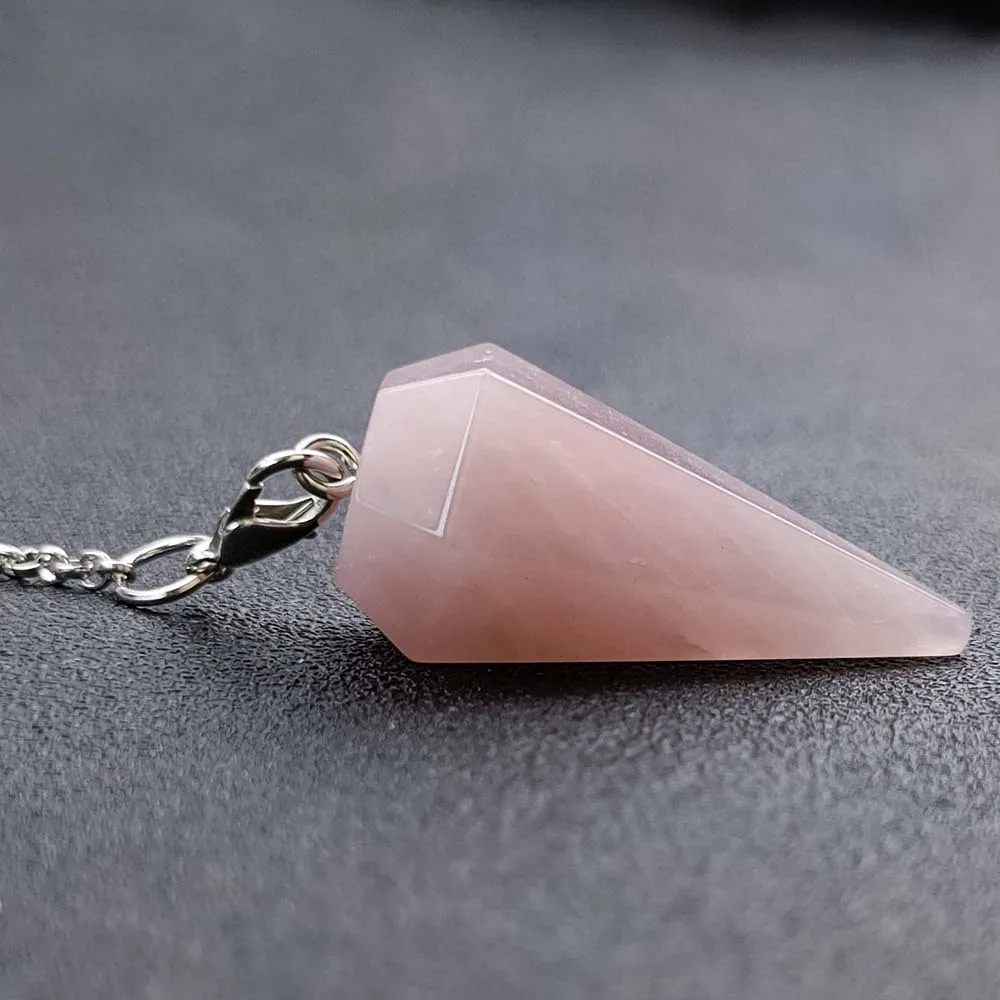 (cristal Rosa) Pingente De Cristal Natural Hexagonal
