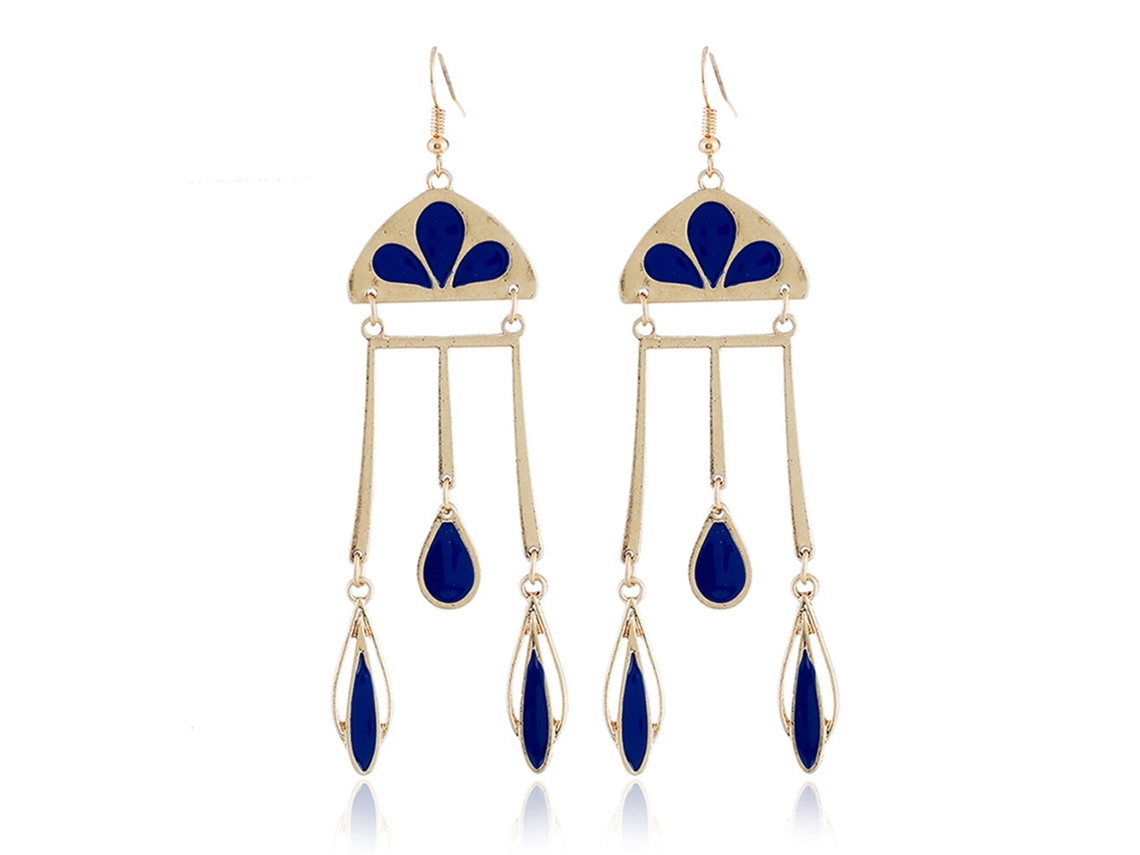 Brincos Pendentes Com Tassel Longo E Strass