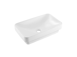 Lavatório Embutido Retangular Para Casa De Banho Em Cerâmica 490 X 305 X 120 Mm Branco Vevor