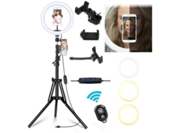 Lurelia Anel De Luz Led Bluetooth Com Controlo Remoto Dobrável Ajustável Com Clipe