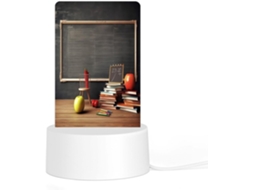 Luminária Noturna Led Acrílica Plug And Play Com Base Plástica, Ideal Salas De Aula Professores Possui Impressão Em