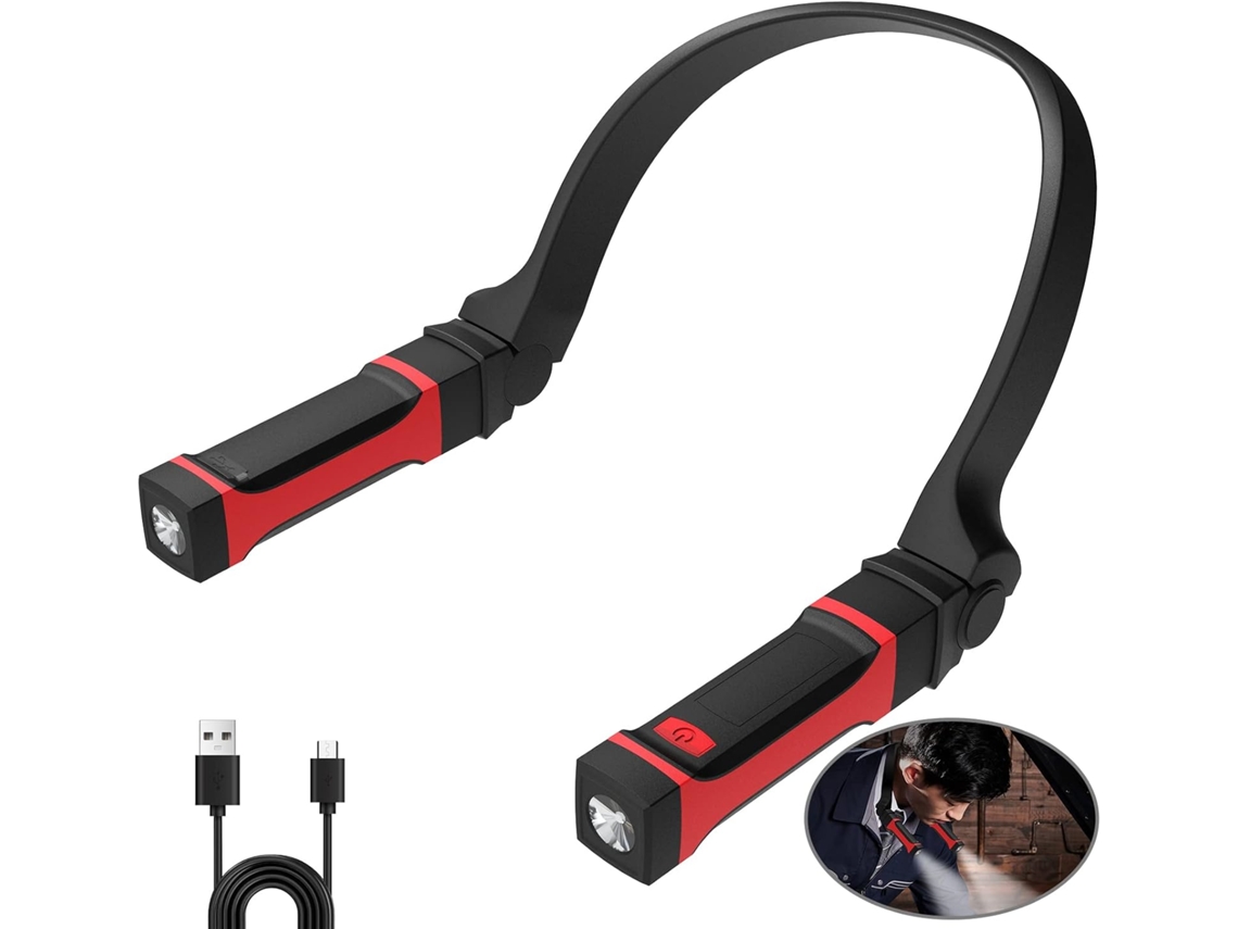 Lanterna Profissional Led, Mini Lanterna Dupla para Pendurar no Pescoço, Ideal para Esportes BRILVIBERA