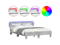 Bed Frame, Bed Frames Vidaxl Cinzeto Madeira Processada (150 X 200 Cm)