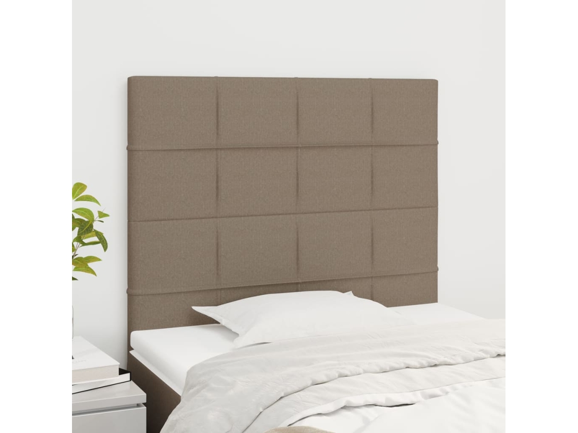 Vidaxl Cabeceira Taupe 80x5x118/128 Cm Tecido