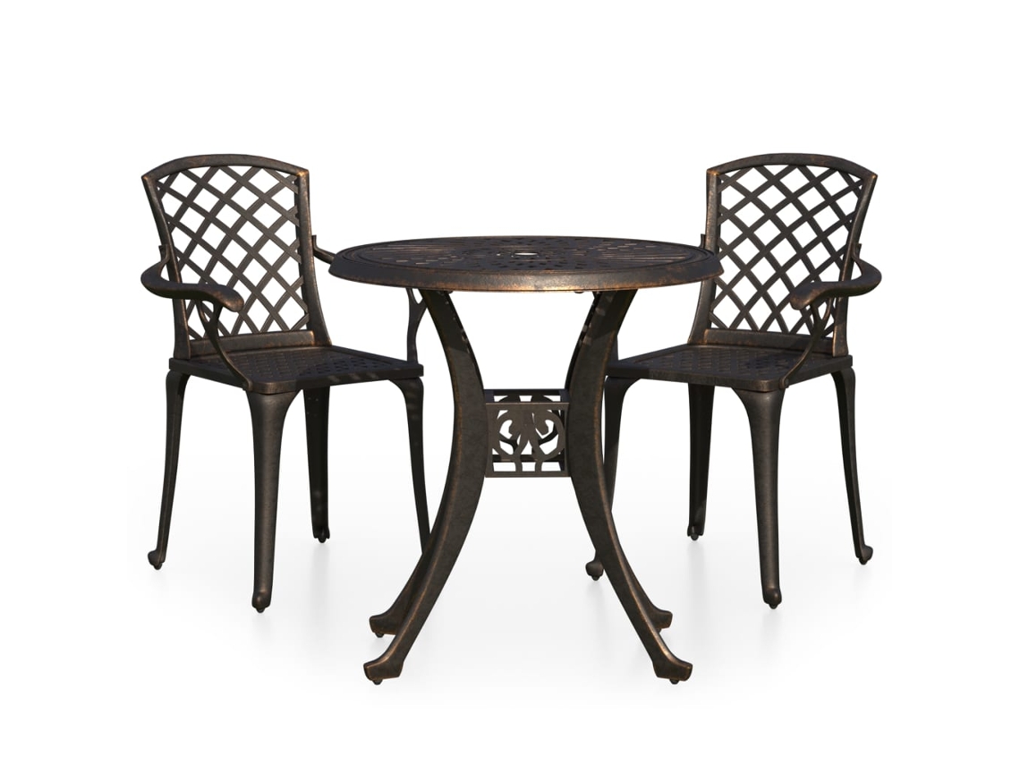 Maison Exclusive - 3 Pcs Conjunto Bistrô Alumínio Fundido Bronze