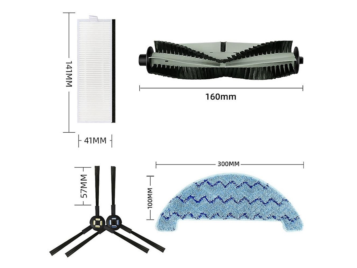 Para Ilife A7 A9S V8 V8S X750 Ssr1 Escova Lateral Principal de Borracha
