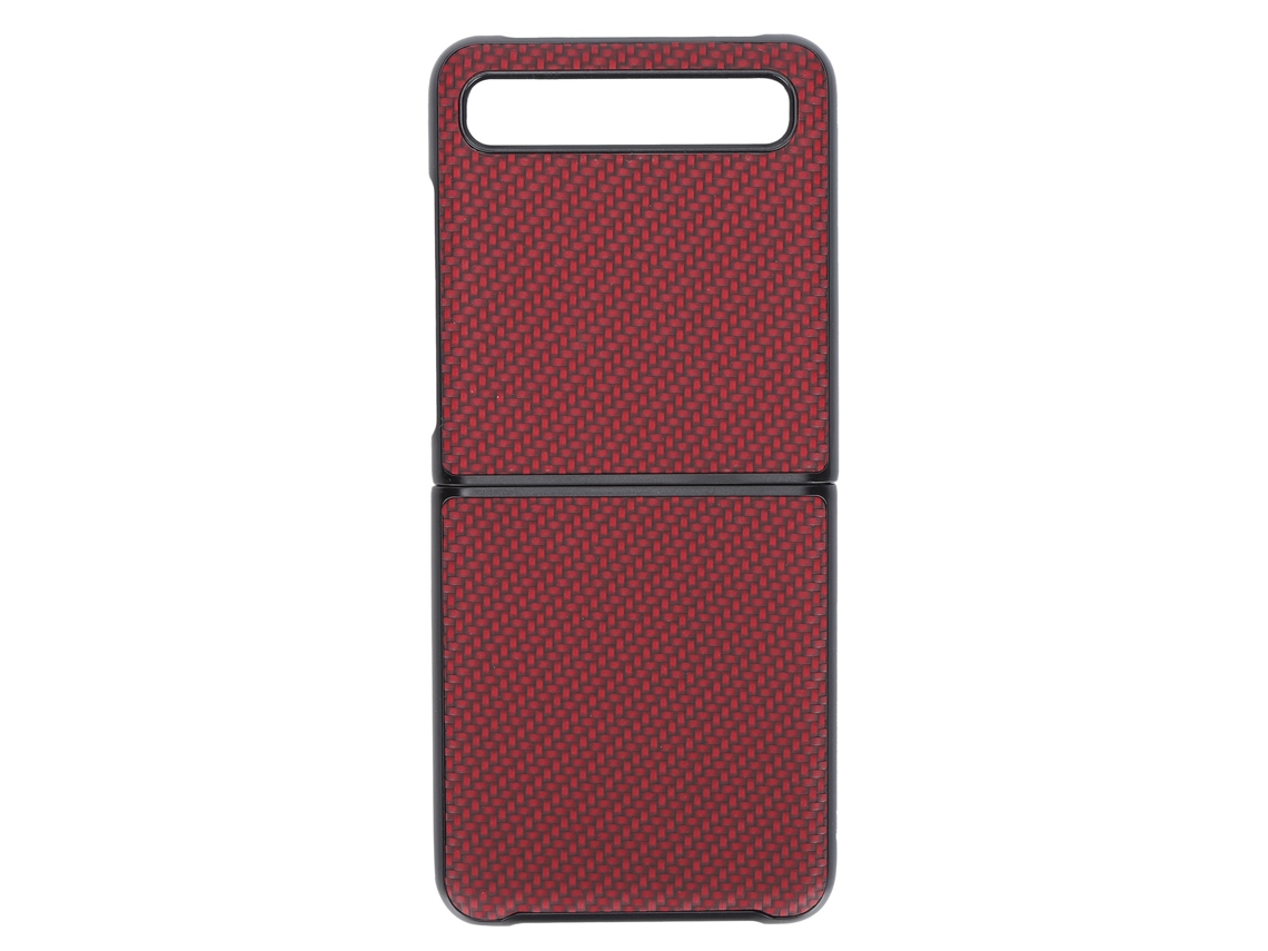 2026zentro-capa De Celular Com Textura De Fibra De Carbono Para Samsung Galaxy Z Flip Com Tela Flip Vermelha