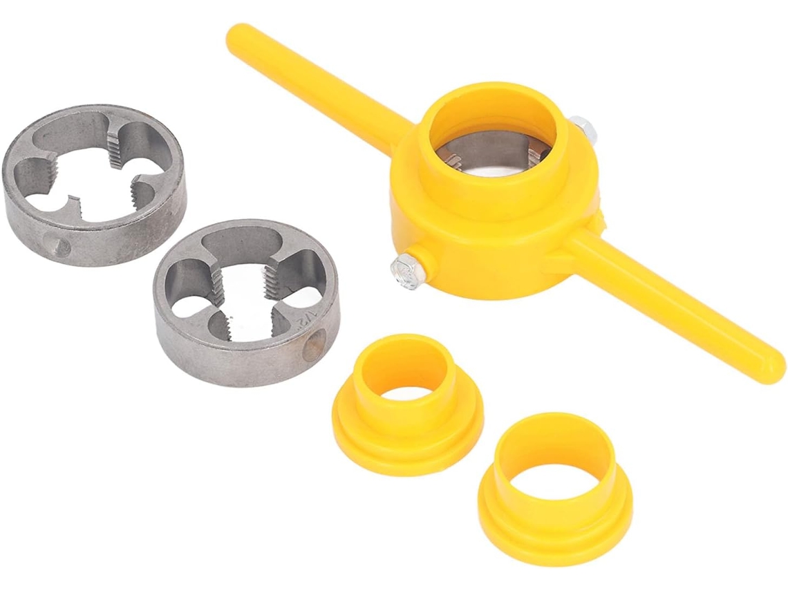 Conjunto De 6 Rosqueadeiras Para Tubos De Pvc, Ferramenta De Rosqueamento Com 3 Matrizes (1, 2 E 4 Polegadas Redondas)