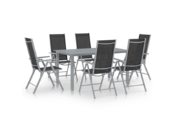 Pcs Conjunto De Jantar Para Jardim Alumínio Prateado E Preto Dkd Home Decor