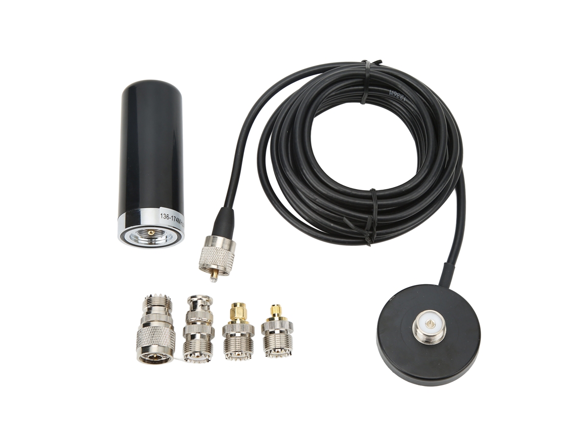 Antena De Rádio Automotivo Banda Dupla, 136 A 174 Mhz E 400 480, Preta, Com Conector Macho M