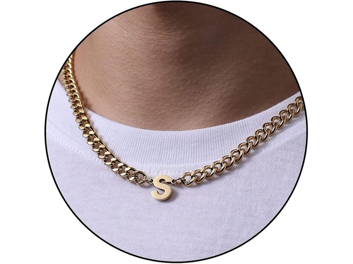 2026 cadena de Eslabón Cubano Con Colgante de Letra Inicial A z Acero Inoxidable 6.5mm 18+2 Pulgadas Regalo de Joyería para Hombres Mujeres Niños