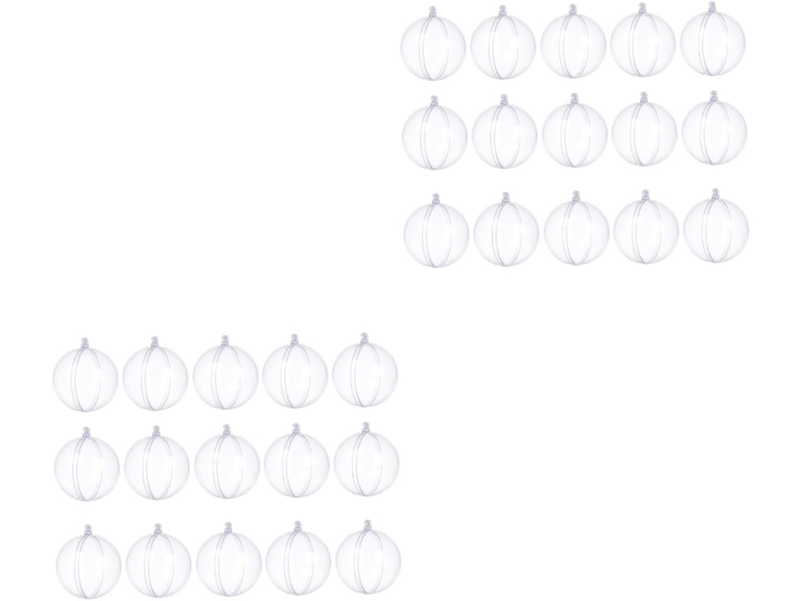 Conjunto De 30 Bolas De Plástico Transparente Para Decoração E Enfeites De Natal.