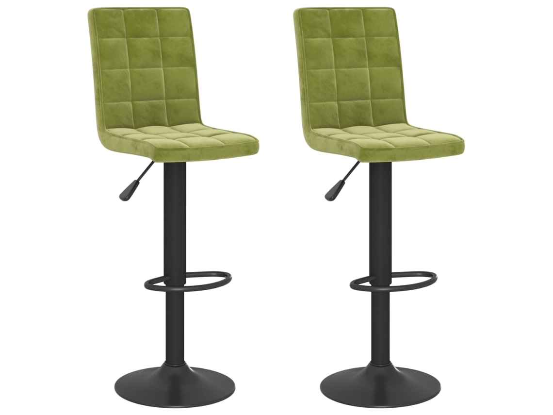 Bancos de Bar 2 Pcs Veludo Verde claro MAISON EXCLUSIVE