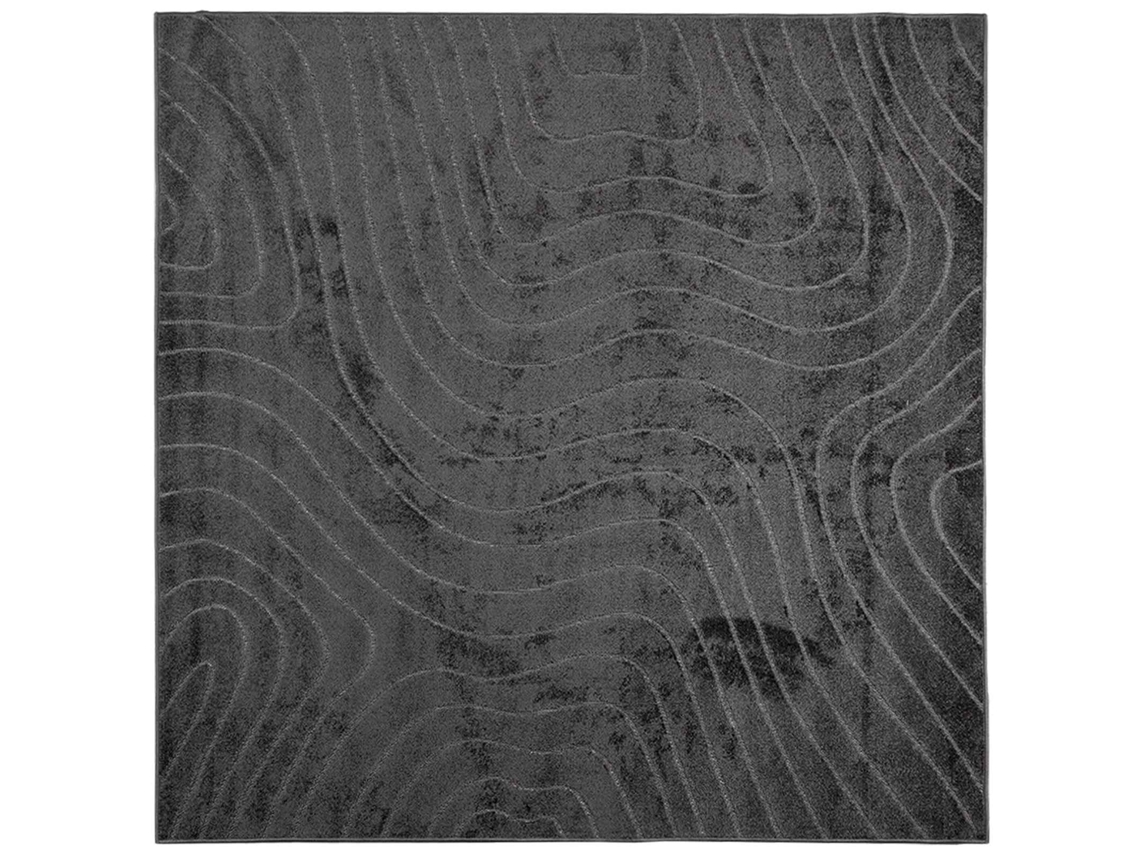 Conjunto 1 Tapete Moderno Vidaxl Antracite Poliéster (200 X 200 Cm)