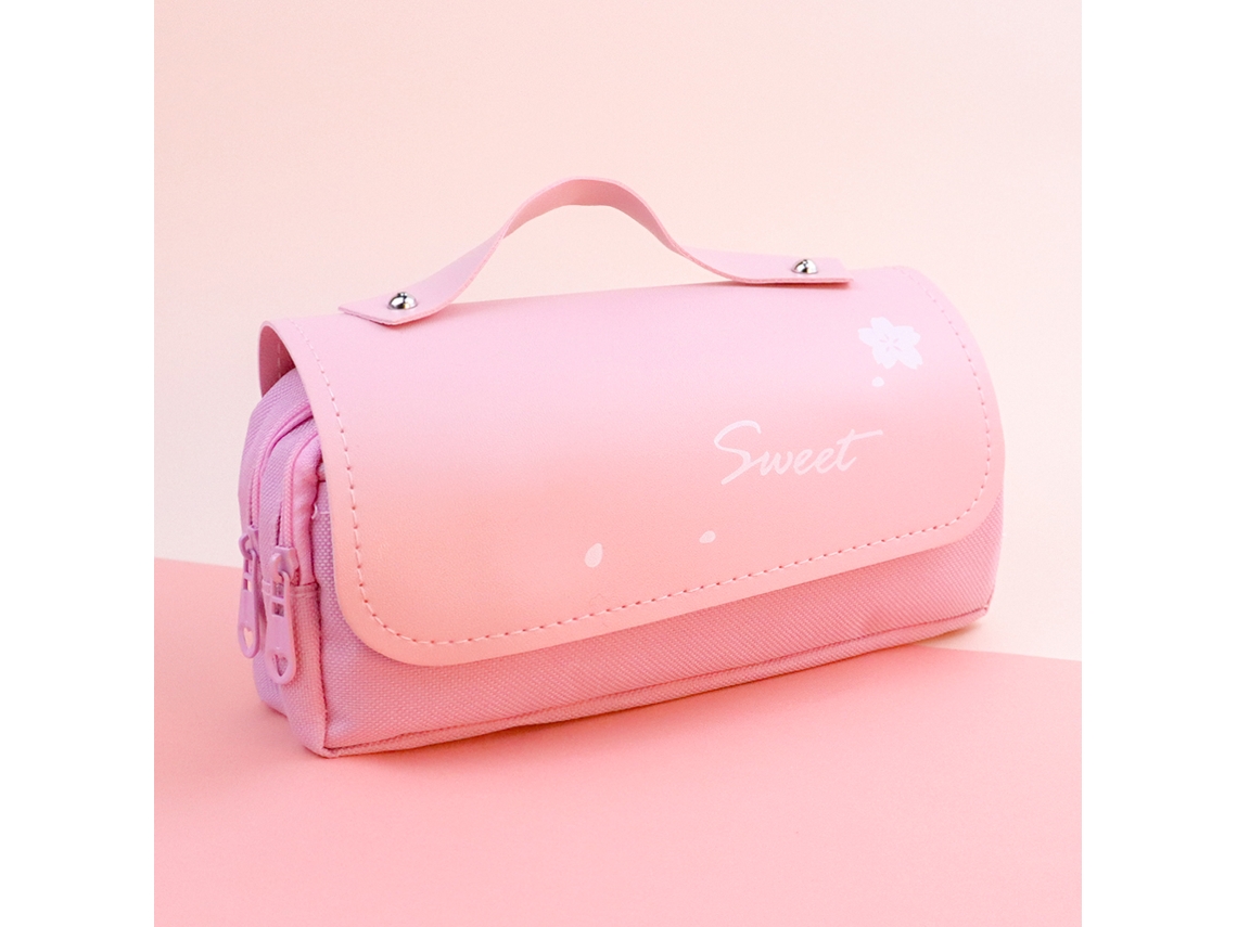 (estilo Rosa 1) Estojo De Lápis Fofo E Espaçoso, Porta-canetas Criativo Em Estilo Coreano, Material Escolar Para Meninas