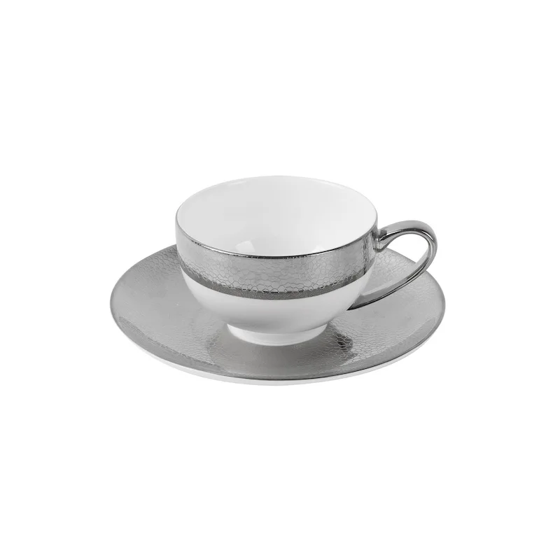 Caneca de Café em Porcelana Fina com Textura de Couro Europeu e Banho de Ouro , Ideal para Escritório. MDUG (180ml)