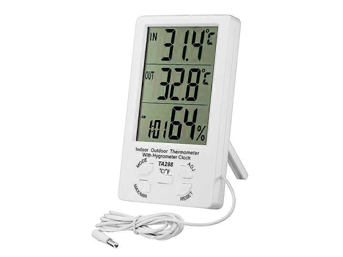 Termômetro e Higrômetro Digital, Termômetro Lcd com Sonda GOKOCO (branco)