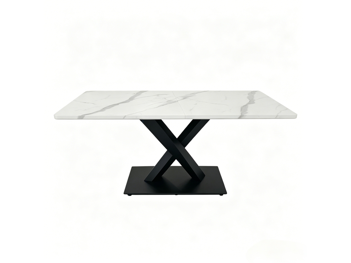 Mesa de Jantar Retangular, 6-8 pessoas, MDF, Base Metálica, PAPRIKA