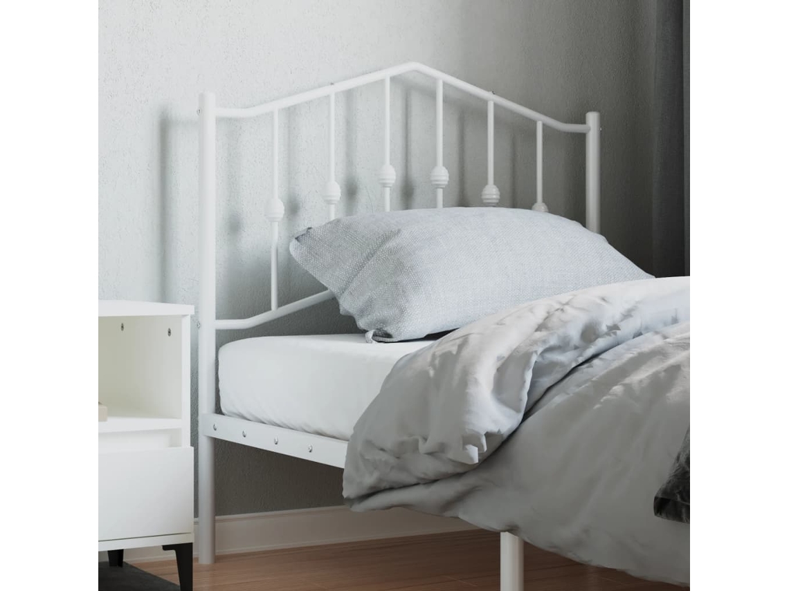Vidaxl Cabeceira de Substituição 90 Cm Metal Branco