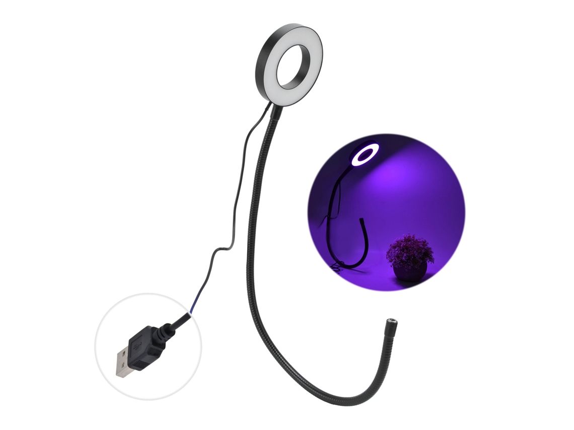 Luz de crescimento de planta LED espectro completo ajustável USB 5V para plantas internas | S/MARCA