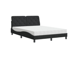 Bed, Beds Vidaxl Preto Veludo (140 X 190 Cm)