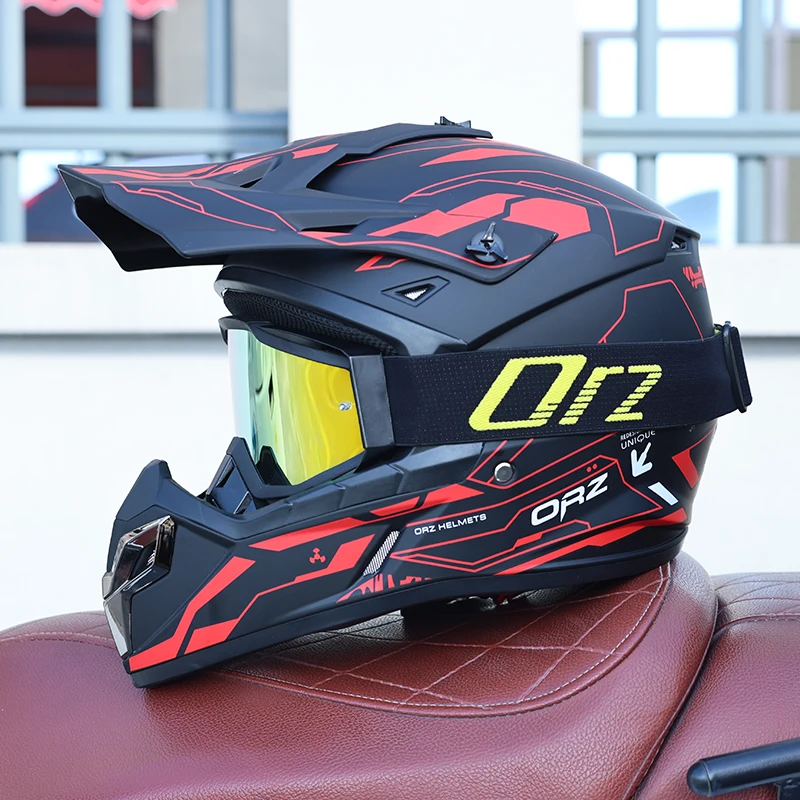 (m) Capacete De Motocross Com Viseira, Certificado Dot, Casco Em Abs, Resistente A Impactos.