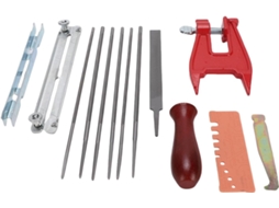 Kit Universal De Lima Para Afiar Motosserras, Com Cabo De Madeira Para Uma Pessoa.