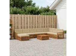Vidaxl Conjunto De Sofás Para Exterior 9 Pcs Natural E Bege