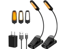 Luminária De Leitura Para Cama, Luminária De Mesa, Adaptador Usb C Recarregável, 800mah E Até 90 Horas De Duração, 3 Cores