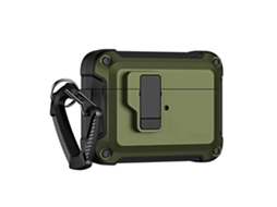 Capa Zruxe Para Airpods 4 Pro Armor Case Com Mosquetão Verde (tpu + Policarbonato, Proteção Reforçada)