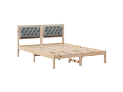 Estrutura da Cama com Cabeceira Cinzento Claro 140x200 cm MAISON EXCLUSIVE