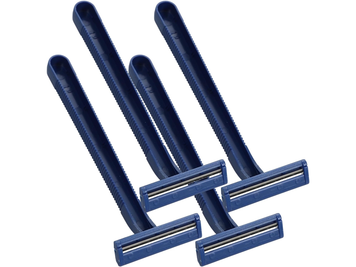 Ferramentas descartáveis de aço inoxidável para barbear, conjunto com 24 peças, lisas e duráveis.