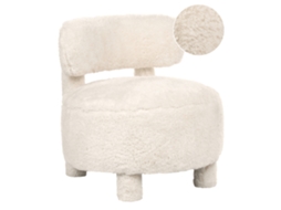 Sillón Beliani Hamina De Pelo Sintético Beige 76x74x74