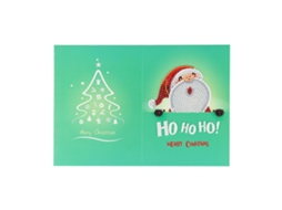 Cartão De Natal Com Desenho De Strass Do Homem De Neve Hk002