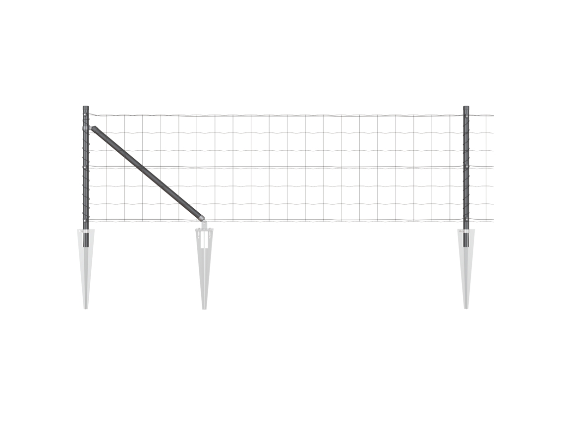 Conjunto 1 Cerca Externa Vidaxl Cinzento Aço (10 X 0,8 M)