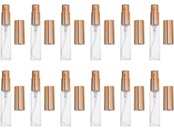 Nuobesty Frasco De Perfume Spray Em Vidro Eletrolítico Transparente De 5ml, Com 12 Peças