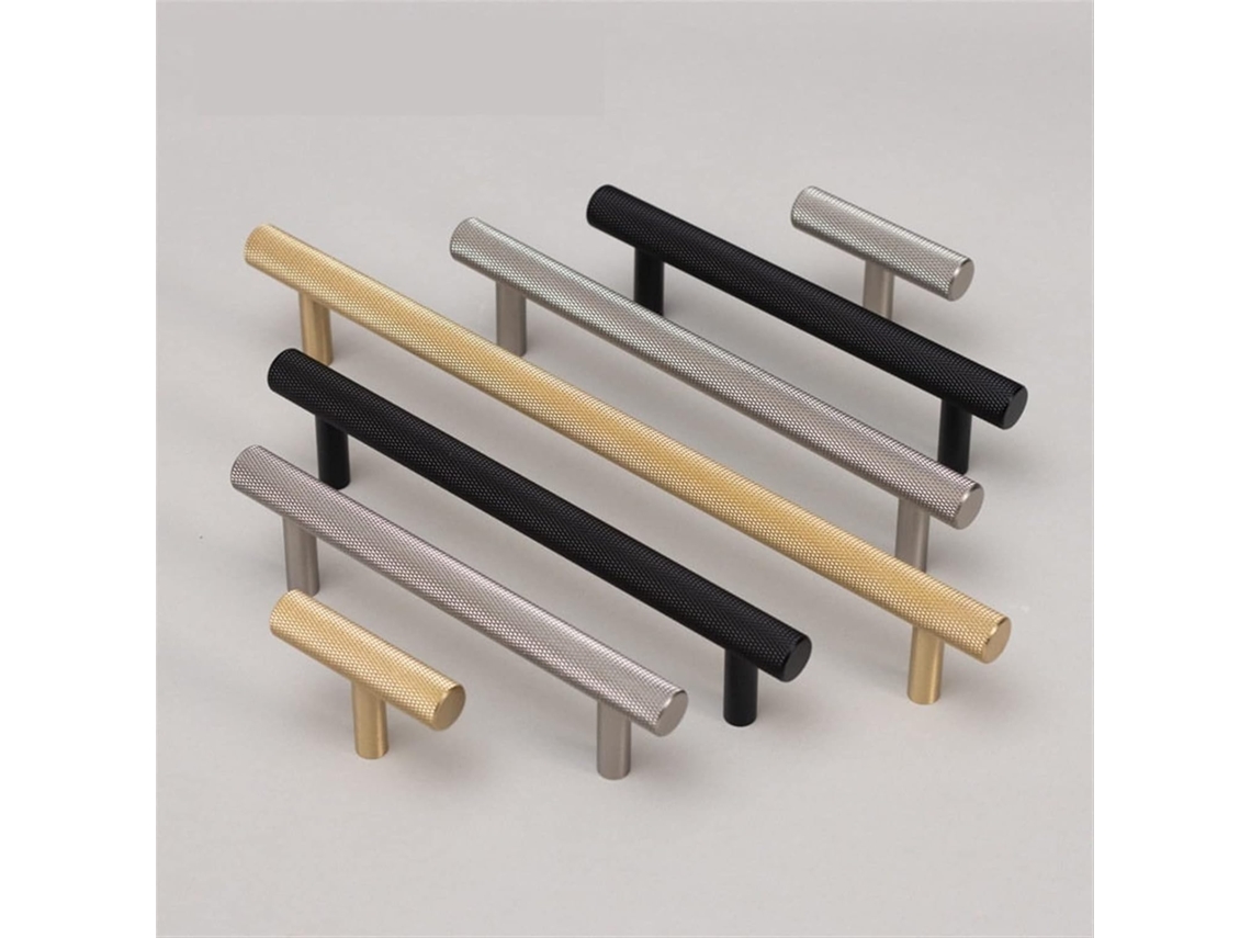 Puxadores De Latão Serrilhado Para Móveis, Dourado E Preto, Modernos, Para Guarda Roupa, Cômoda, Gaveta, Acabamento
