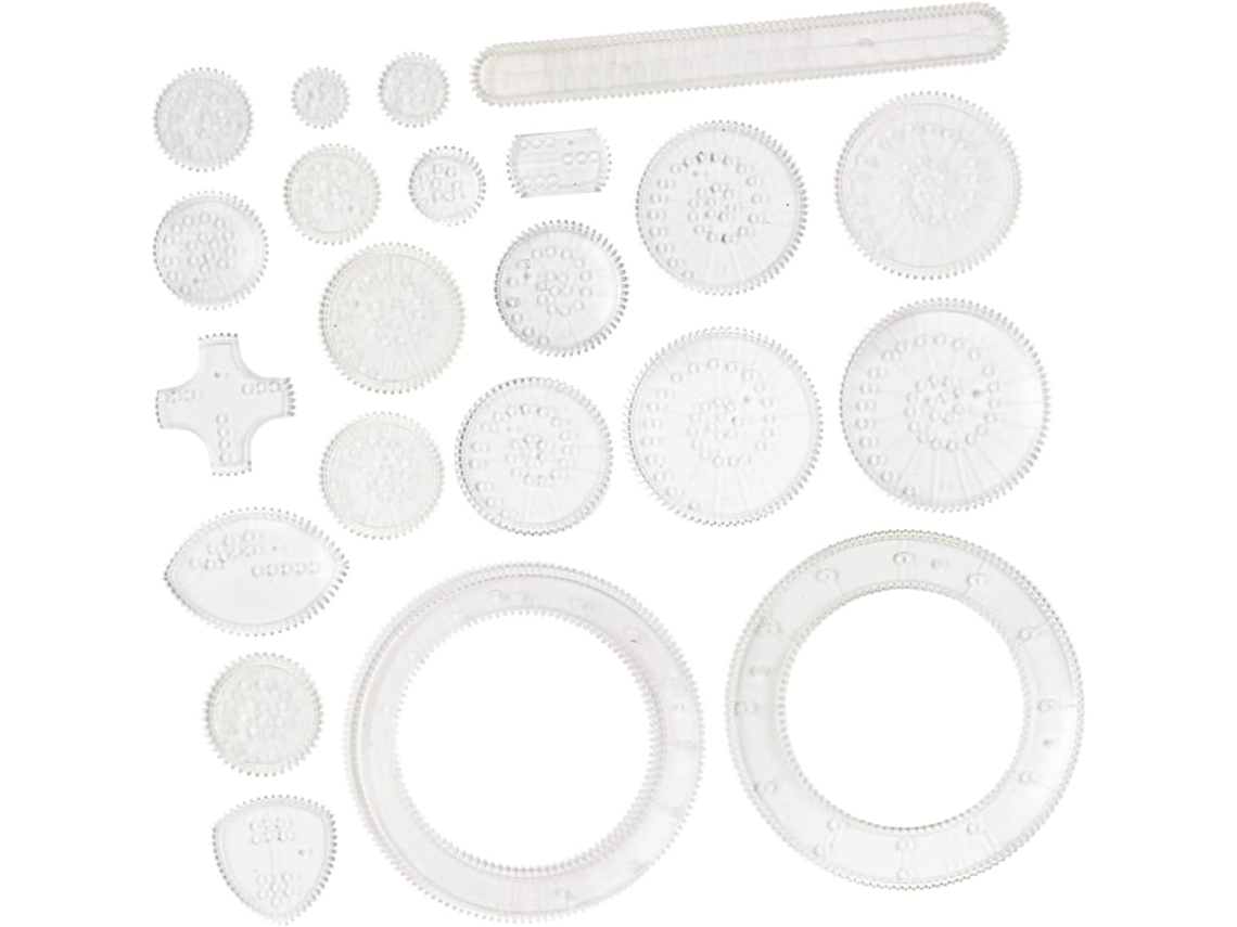 Régua Curva De Plástico Com Rodas E Engrenagens Para Decoração