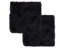 Vidaxl Almofadas Cadeira 2 Pcs 40x40cm Pele Carneiro Cinzento-escuro