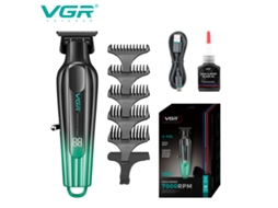(verde) Máquina De Cortar Cabelo Elétrica Em Metal Com Visor Lcd, Carregamento Elétrico, Gravação Em Gradiente De Cores