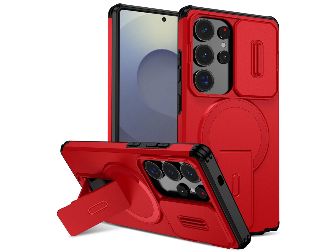 Capa Protetora Contra Quedas Com Suporte Invisível Da Samsungsuporte Magnético Para Janela Tengfei (vermelho), A26/a17