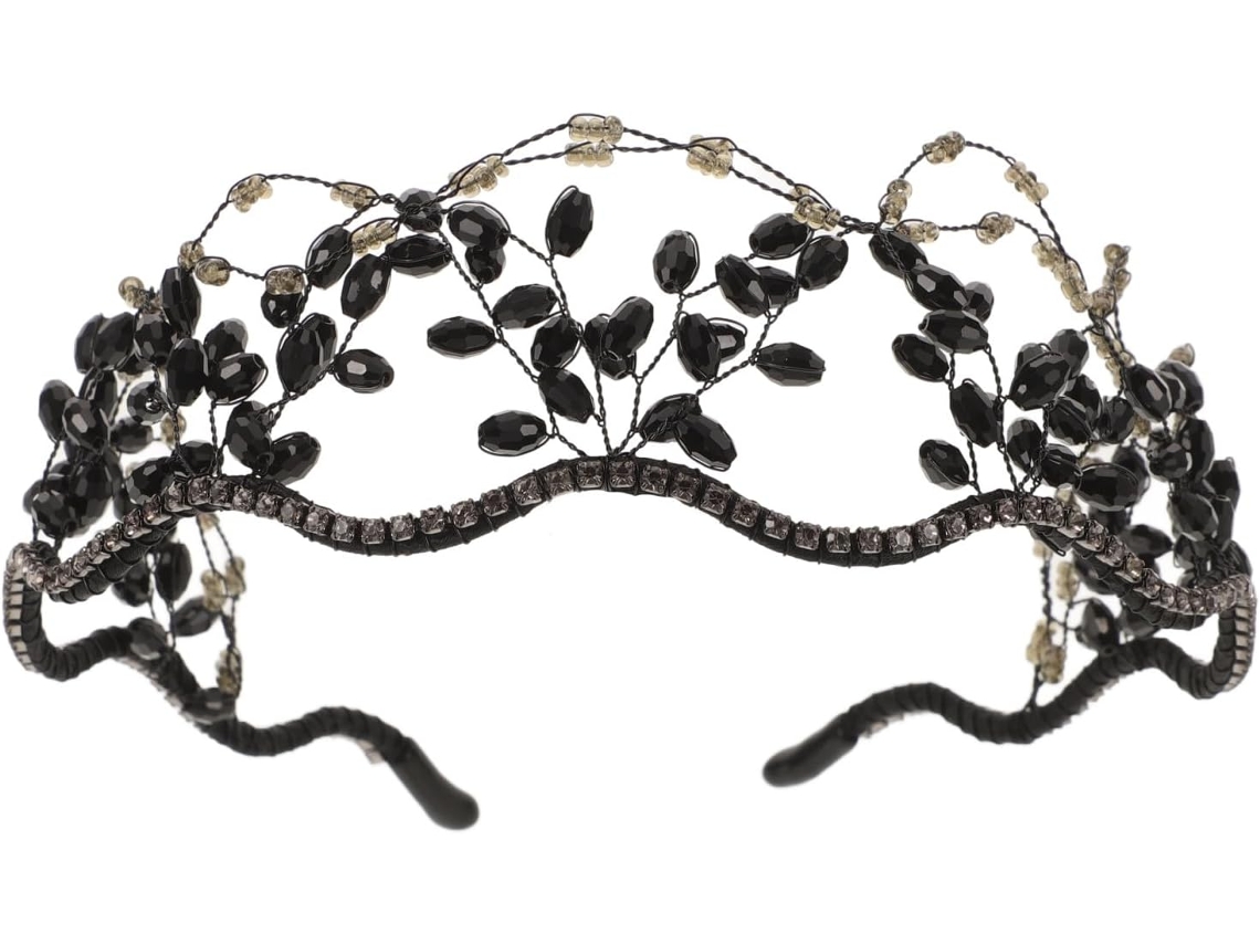 Tiara De Casamento Elegante E Sofisticada Com Strass Preto