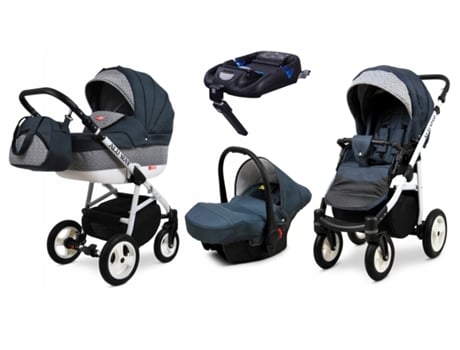 Carrinho de Bebé Multifuncional BABYLUX ALU WAY 2 Em 1 – Dark grey - Ajustável e dobrável Construção leve em alumínio - Reversibilidade - Acessórios