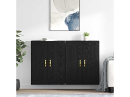 Vidaxl Estante De Parede 2 Unid. Carvalho Preto 69,5 X 34 X 90 Cm