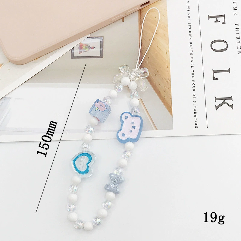 Pulseira De Pérolas Delicada E Charmosa Para Celular, Corrente Anti-perda Para Celular, Chaveiro, Presente Para Mulheres Bear-tfrf