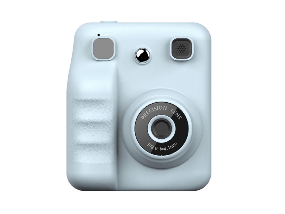 Máquina Fotográfica Digital Infantil Com Impressão Instantânea 1080p, Ecrã Ips 2,4 Polegadas, Azul