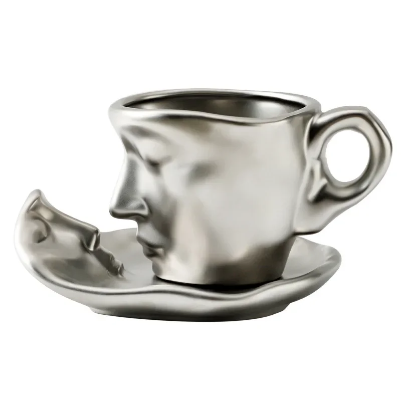 Caneca De Cerâmica Criativa (prateada), Capacidade De 100 Ml, Design Personalizável.