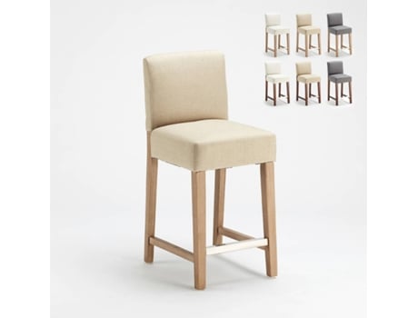 Banco de Madeira para Bar e Cozinha Estilo Henriksdal de Altura Comfort L AHD AMAZING HOME DESIGN (63cm)