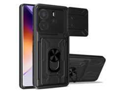 Capa Traseira Com Suporte E Controle Deslizante Para Câmera, Preta, Para Xiaomi Redmi Note 14 4g (164,84 Mm)