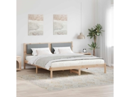 Vidaxl Estrutura Da Cama Com Cabeceira Cinzento-claro 180 X 200 Cm